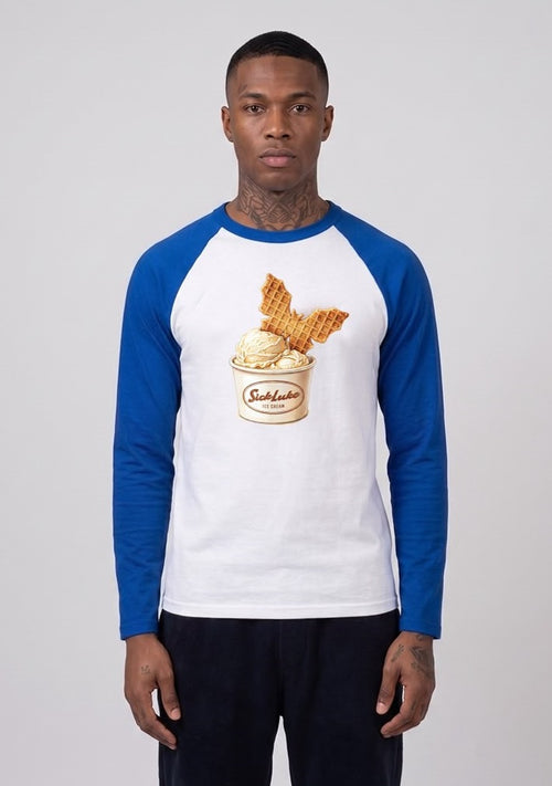 Sick Luke Longsleeve Ice Cream Tee - Blue